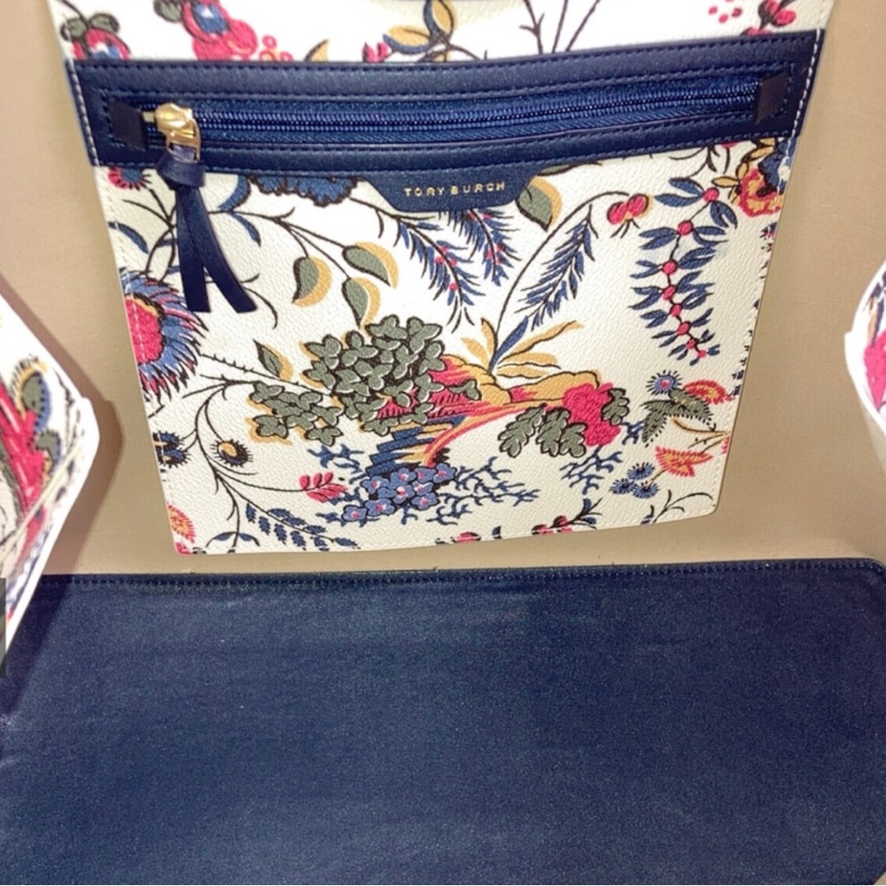 Tory Burch Kensington Large Tote Bag in Garden New Ivory|Luxury Tote Floral Bag - Picture 10 of 10